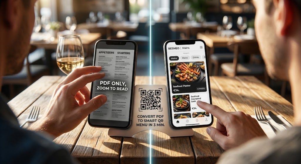 PDF Menu to QR Code: Create a Smart Digital Menu in 3 Minutes | Besmeo